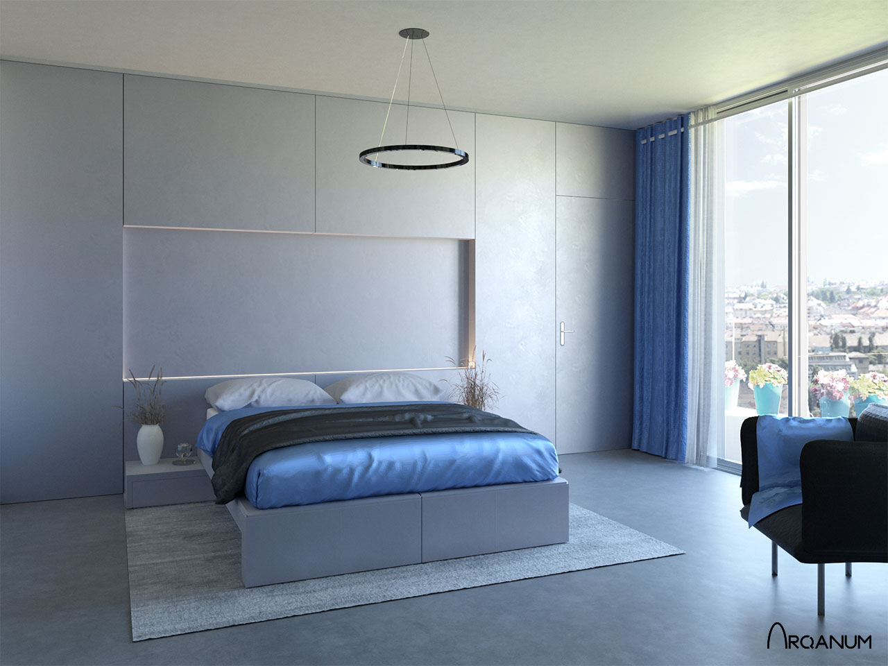 Residential building in Madrid, bedroom